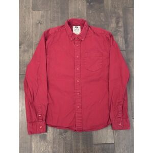 Vintage Levi's Mens Button Down Shirt Classic Fit Size L‎ Red Long Sleeve Pocket